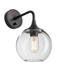 Industville - Chelsea Glass Globe Wall Light - 7 Inch - Clear