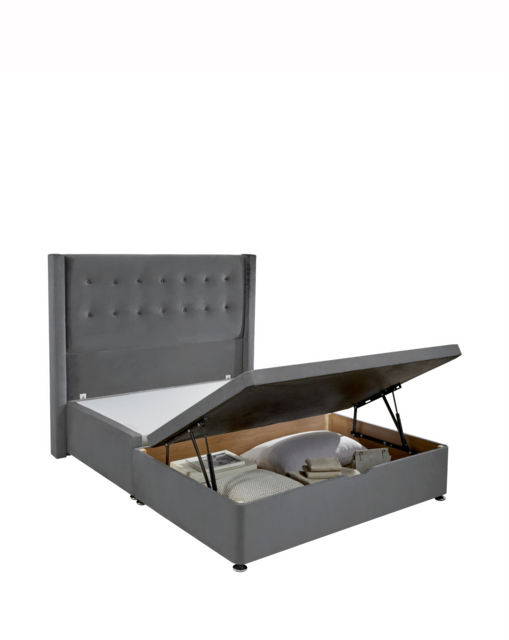 Silentnight Velvet Half Ottoman Base Charcoal - Silentnight - Size: DOUBLE - image 1