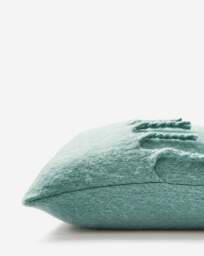 Faux Mohair Fringed Cushion - Green Green - JD Williams - Size: 43X43CM - thumbnail 5