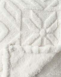Fleece Snowflake Throw White - JD Williams - thumbnail 2