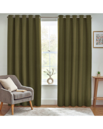 Furn. Dawn Blackout Thermal Curtains Olive - furn. - Size: 229 x 229cm - thumbnail 1
