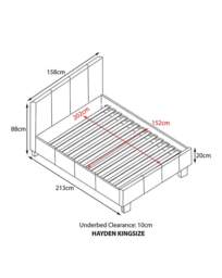 Hayden Faux Leather Bed Frame Grey - Essential Collection - Size: SINGLE - thumbnail 2