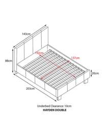 Hayden Faux Leather Bed Frame Grey - Essential Collection - Size: SINGLE - thumbnail 3