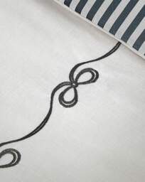 CL Bow Embroidery Duvet Set CRM/BLK Cream/Black - Catherine Lansfield - Size: SINGLE - thumbnail 4
