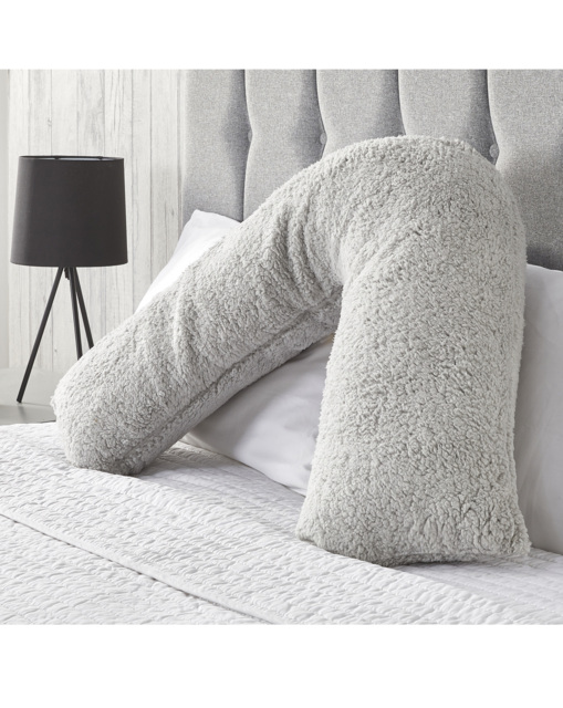 Huggleland Fluffy Fleece Teddy V Pillow Grey - Huggleland - Size: ONE SIZE - image 1