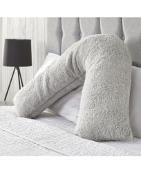 Huggleland Fluffy Fleece Teddy V Pillow Grey - Huggleland - Size: ONE SIZE