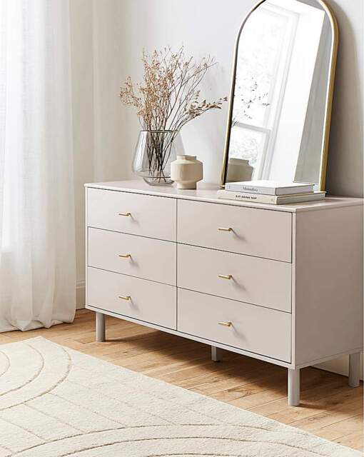 Coates 6 Drawer Wide Chest Taupe - JD Williams
