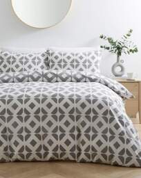 Gray & Osbourn Arran Tile Duvet Set White/Grey - Gray & Osbourn - Size: KING - thumbnail 4