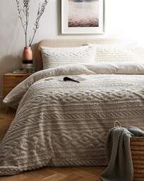Pipin Cosy Cuddle Fleece Duvet Cover Set Cream - At Home Collection - Size: SINGLE - thumbnail 1