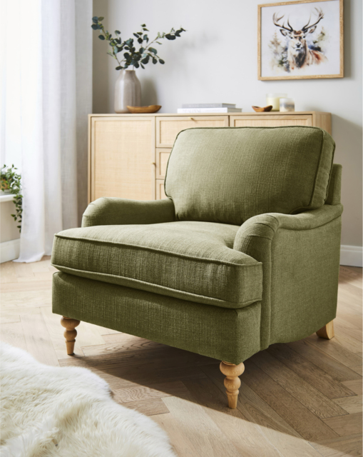 Wisteria Fabric Armchair Green - JD Williams - image 1