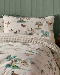 CL Brushed Mallards Duvet Cover Set Cream - Catherine Lansfield - Size: SINGLE - thumbnail 4