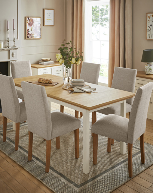 Ashford Extendable Table with Ava Fabric Cream / Taupe - Julipa - image 1