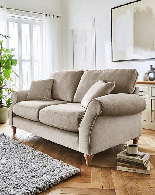 Julipa Colston Chenille 3 Seater Sofa Natural - Julipa - image 1