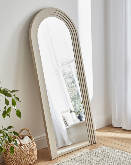 Ribbed Arch Leaner Mirror Beige - JD Williams - image 1