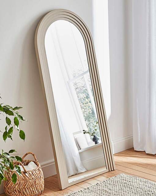 Ribbed Arch Leaner Mirror Beige - JD Williams - image 1
