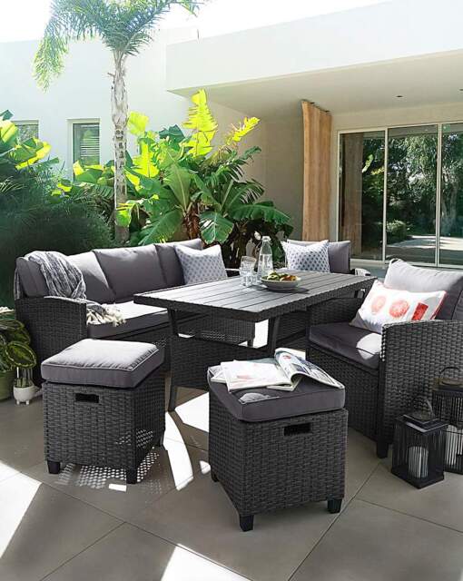 Valencia Lounge Dining Set Grey - JD Williams - image 1