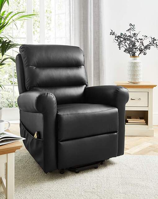Brockton Recliner Faux Leather Black - JD Williams - image 1