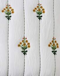 Fern. Quilted Floral Boudoir Cushion Cream - Julipa - Size: 30X50 - thumbnail 4