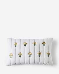 Fern. Quilted Floral Boudoir Cushion Cream - Julipa - Size: 30X50 - thumbnail 3