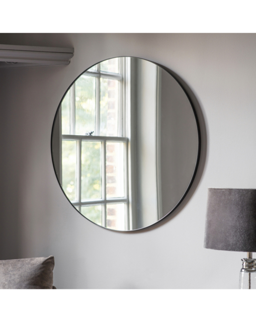 Gallery Bowie Round Mirror Black Black - Gallery Direct - image 1