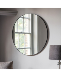 Gallery Bowie Round Mirror Black Black - Gallery Direct