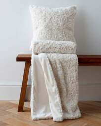 Textured Faux Fur Throw Ivory - JD Williams - Size: 120X150 - thumbnail 2