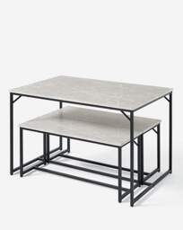 Mason Compact Dining Set with 2 Benches Grey - JD Williams - thumbnail 4