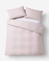 Snow Drop Duvet Cover Set Mauve - At Home Collection - Size: SINGLE - thumbnail 4