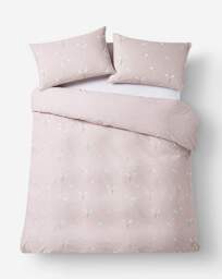 Snow Drop Duvet Cover Set Mauve - At Home Collection - Size: SINGLE - thumbnail 5