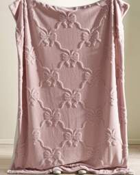 Catherine Lansfield Carved Bow Throw Pink - Catherine Lansfield - Size: 130X170 - thumbnail 2