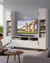Hayden U-shape Media Unit White - Welcome - thumbnail 1