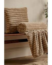 Cosy Ribbed Cushion Natural - Catherine Lansfield - Size: 45X45 - thumbnail 4