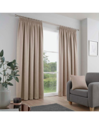 Galaxy Pencil Pleat Curtains Natural - Fusion - Size: 117 x 137cm