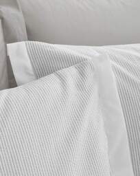 Bianca Seersucker Woven Stripe Duvet GRY Grey - Bianca - Size: SINGLE - thumbnail 2