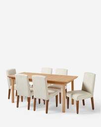 Julipa Extend Table with Everly Chairs Oak/Natural - Julipa - thumbnail 2