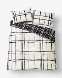 Wilson Black Check Duvet Cover Set Black - JD Williams - Size: SINGLE - thumbnail 3