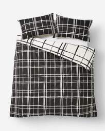 Wilson Black Check Duvet Cover Set Black - JD Williams - Size: SINGLE - thumbnail 5