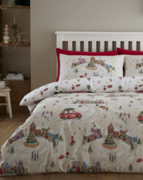 CL Christmas Town Duvet Cover Set Neutral - Catherine Lansfield - Size: SINGLE - thumbnail 1