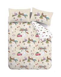CL Christmas Town Duvet Cover Set Neutral - Catherine Lansfield - Size: SINGLE - thumbnail 2