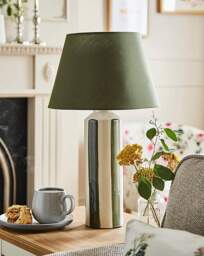 Suri Striped Ceramic Table Lamp Green - Gray & Osbourn