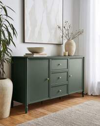 Darcy Bobbin Trim Large Sideboard Green - JD Williams
