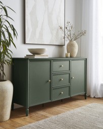 Darcy Bobbin Trim Large Sideboard Green - JD Williams