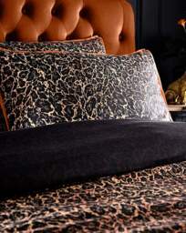 LLB Roxy Leopard Print Duvet Cover Set Black - Laurence Llewelyn-Bowen - Size: S KING - thumbnail 2
