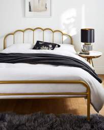 Joanna Hope Vivienne Scalloped Metal Bed Gold - Joanna Hope - Size: SINGLE - thumbnail 1