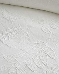 CL Jacquard Leaves Duvet Cover Set White - Catherine Lansfield - Size: SINGLE - thumbnail 2
