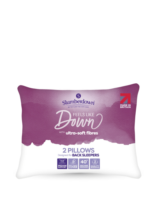 Slumberdown Feels Like Down Pillows White - Slumberdown - Size: PAIR - image 1