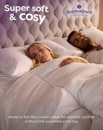 Slumberdown Feels Like Down Pillows White - Slumberdown - Size: PAIR - thumbnail 2