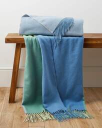 Hyacinth Bright Checked Throw Green/Blue - JD Williams - Size: 120X150 - thumbnail 1