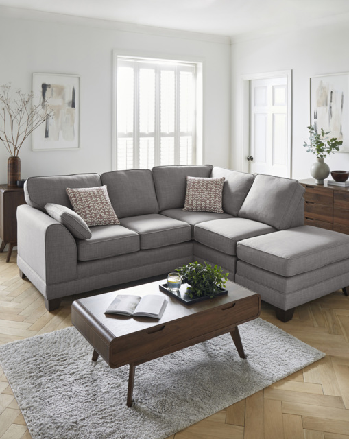 Hilliard Fabric Right Hand Corner Sofa Grey - image 1