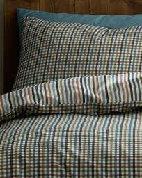 Appletree Micro Check Duvet Cover Set Green - Appletree - Size: DOUBLE - thumbnail 2